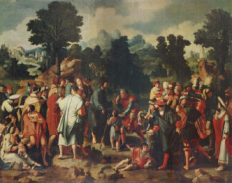Lucas van Leyden THe Healing of the Blind man of Jericho Sweden oil painting art
